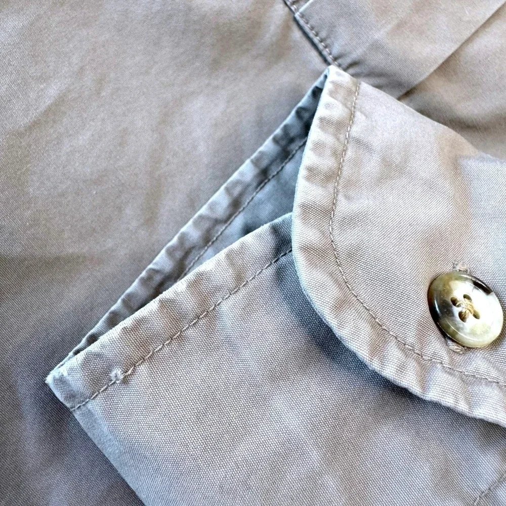 VTG BANANA REPUBLIC Archive Button Safari Mens Shirt M Khaki Stained 80s